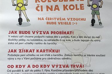 Do školičky pěšky, na koloběžce, či na kole